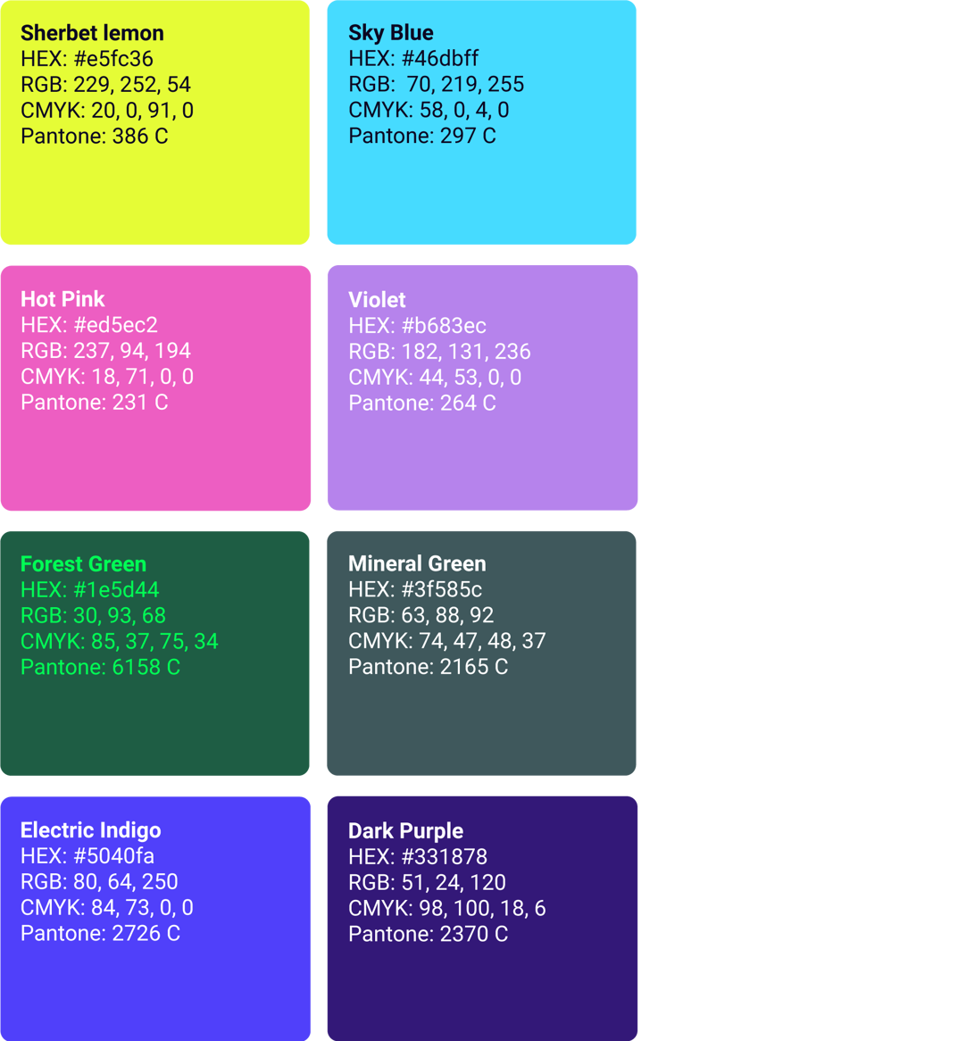 Escode Secondary Colour Palette